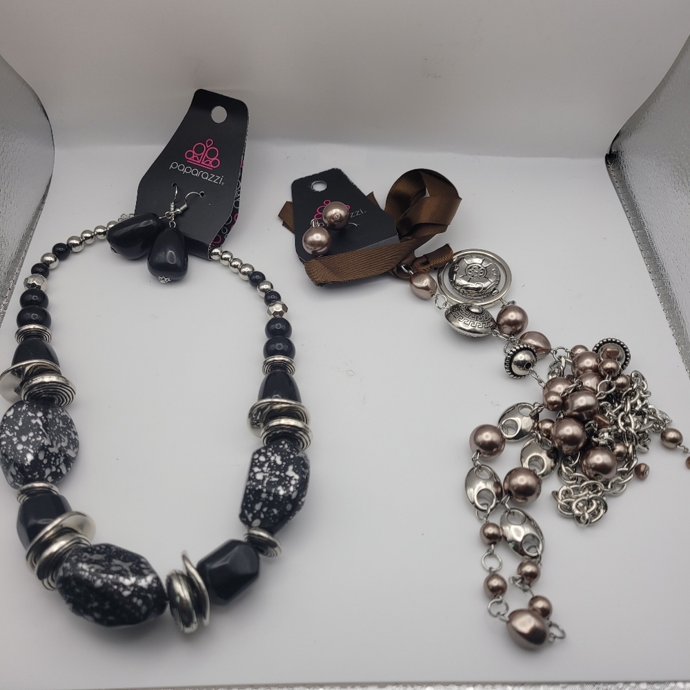paparazzi Turquoise, Black, Yellow & Red Multi-Color Necklace and Earring Lot - Picture 5 of 6